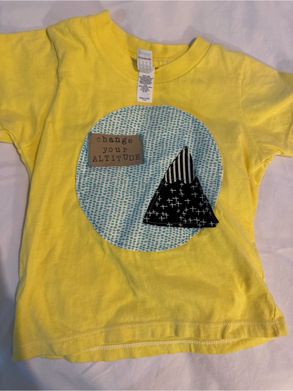 Kids Yellow Graphic Tee - Change Your Altitude Patch